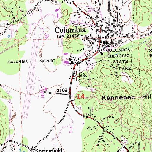 Topographic Map of Saint Anne's Catholic Cemetery, CA