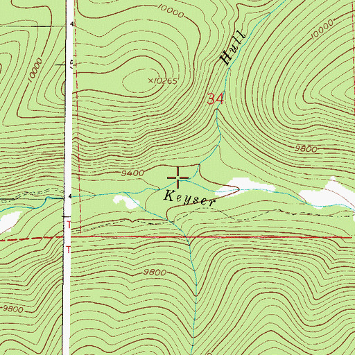 Topographic Map of Hull Creek, CO