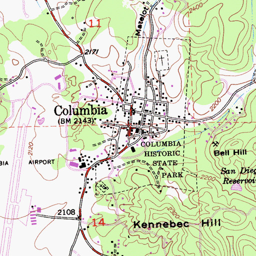 Topographic Map of Hildebrand Building, CA