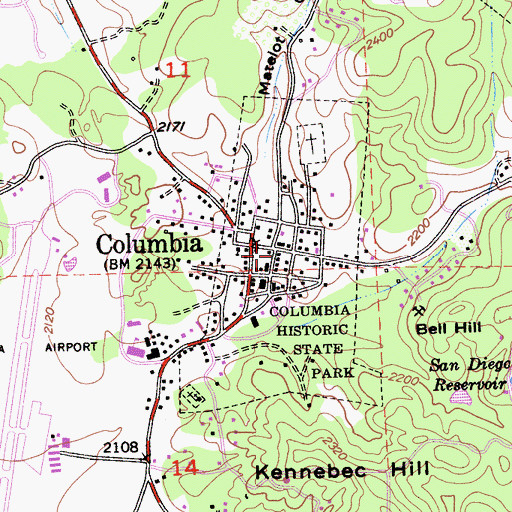 Topographic Map of Magendi Building, CA