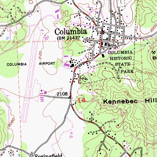 Topographic Map of Saint Annes Catholic Church, CA