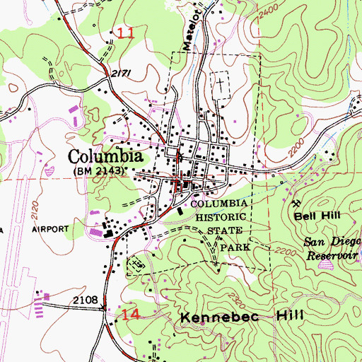 Topographic Map of Schwartz Building, CA