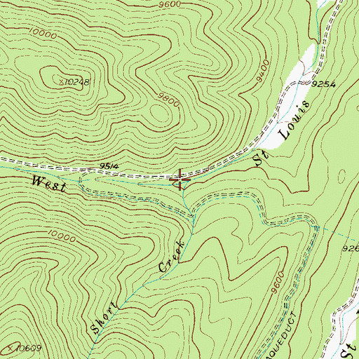 Topographic Map of Short Creek, CO