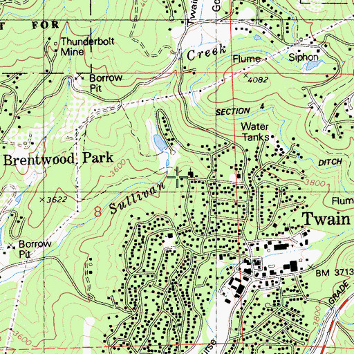 Topographic Map of All Saints Catholic Church, CA