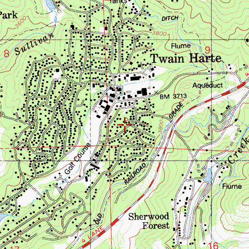 Topographic Map of Black Oak Estates, CA