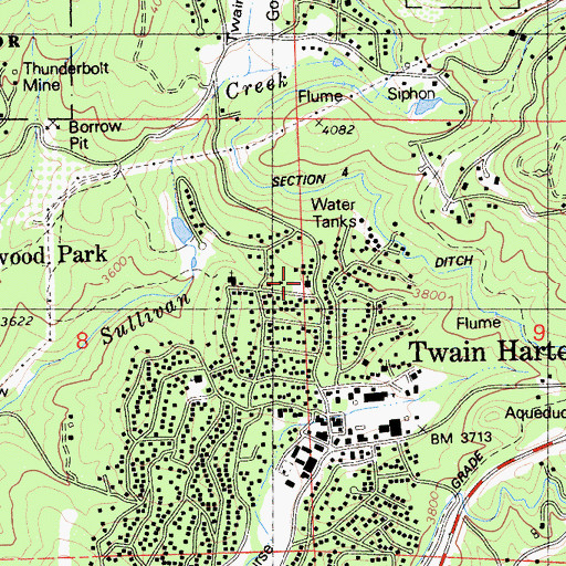 Topographic Map of Chapel in the Pines, CA