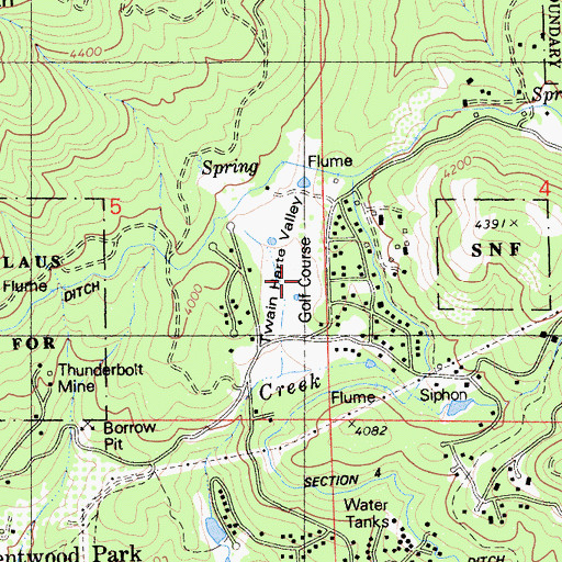 Topographic Map of Sierra Pines Golf Course, CA