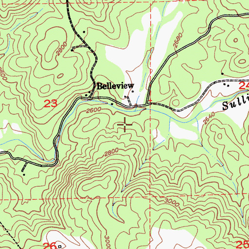 Topographic Map of Sonora Meadows, CA