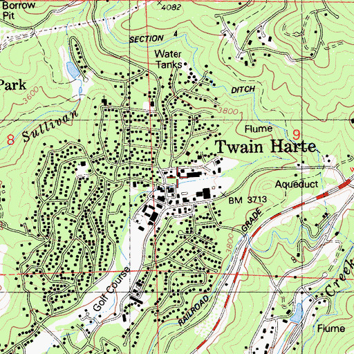 Topographic Map of Twain Harte Elementary School, CA