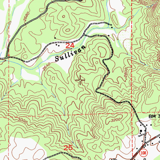 Topographic Map of White Oak Estates, CA