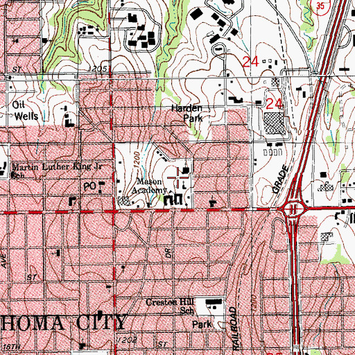 Topographic Map of Mount Horeb Missionary Baptist Church, OK