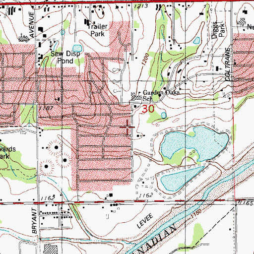 Topographic Map of Mount Lebanon Baptist Church, OK