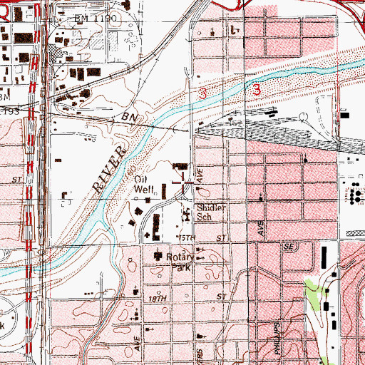 Topographic Map of Mount Pleasant Institutional Baptist Church, OK