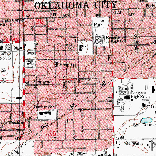 Topographic Map of Mount Triumph Baptist Church, OK