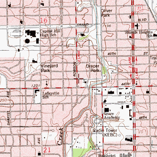 Topographic Map of Mount Zion Apostolic Temple, OK