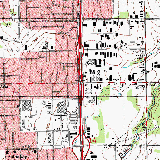 Topographic Map of Nazarene Churches of Southside, OK