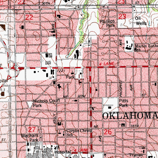 Topographic Map of New Bethlehem Temple Church, OK