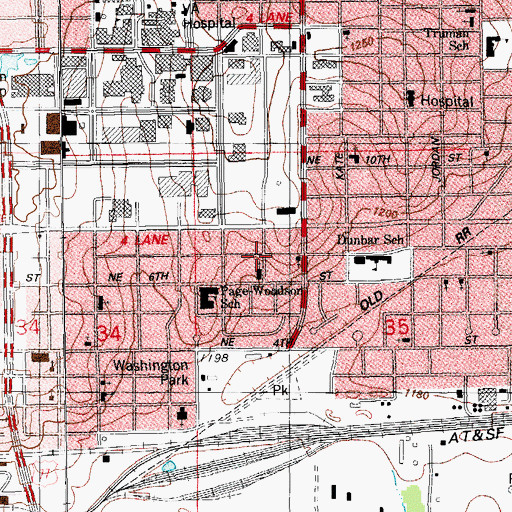 Topographic Map of New Hope Baptist Church, OK