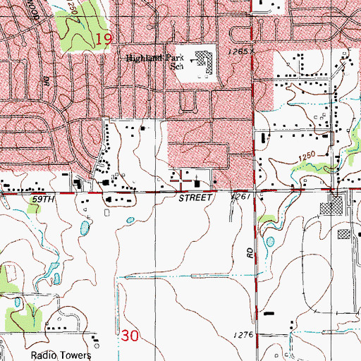 Topographic Map of New Life Assembly of God Church, OK