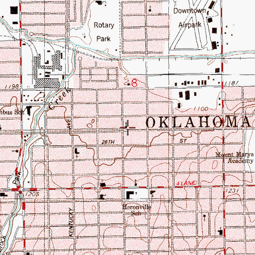Topographic Map of New Life Church of God-Christ, OK