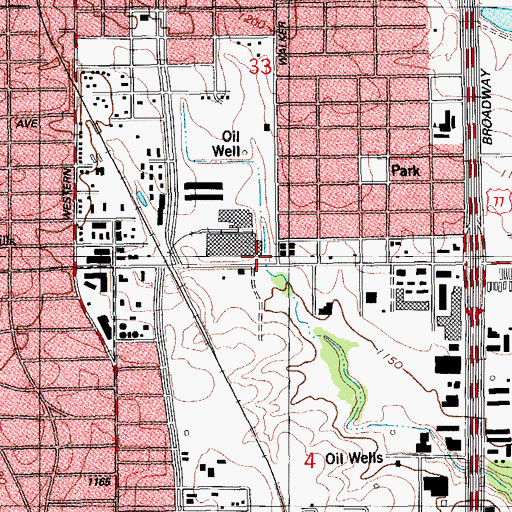 Topographic Map of North Highland Community Seventh Day Adventist Church, OK