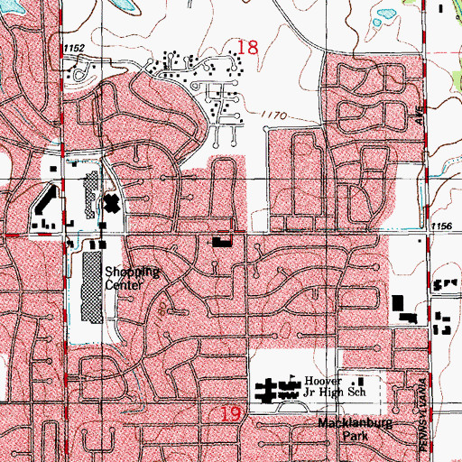 Topographic Map of North Side Christian Church, OK