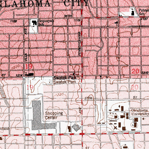 Topographic Map of North United Pentecostal Church, OK