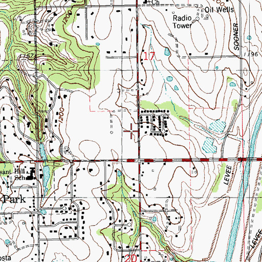 Topographic Map of Northeast Missionary Baptist Church, OK