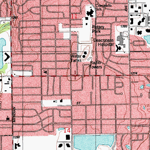 Topographic Map of Northwest Praise Center, OK