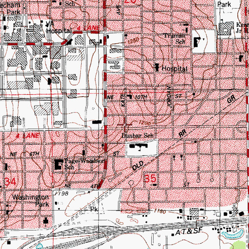 Topographic Map of Olive Branch Missionary Baptist Church, OK