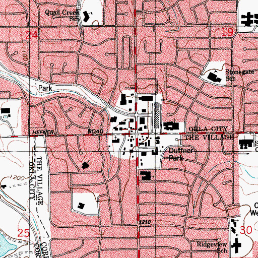 Topographic Map of Our Lords Lutheran Church, OK