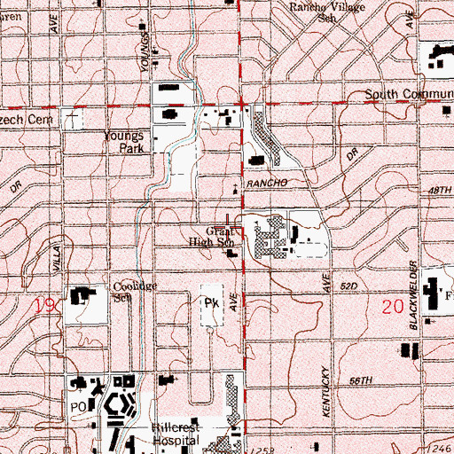 Topographic Map of Penn Avenue Baptist Church, OK