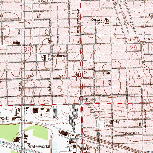 Topographic Map of Pennsylvania Avenue Church, OK