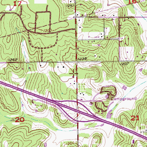 Topographic Map of Pentecostal Holiness Oklahoma Conference, OK