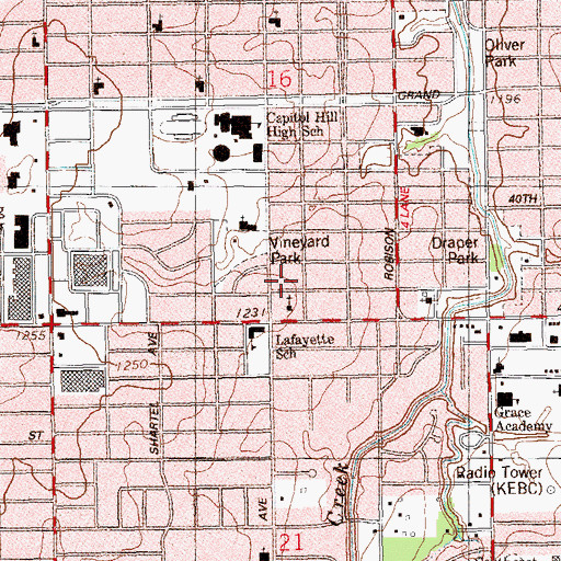 Topographic Map of Phillipine International Church, OK