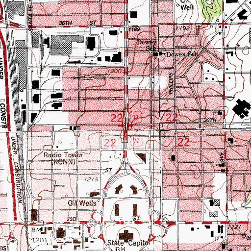 Topographic Map of Plainview Missionary Baptist Church, OK