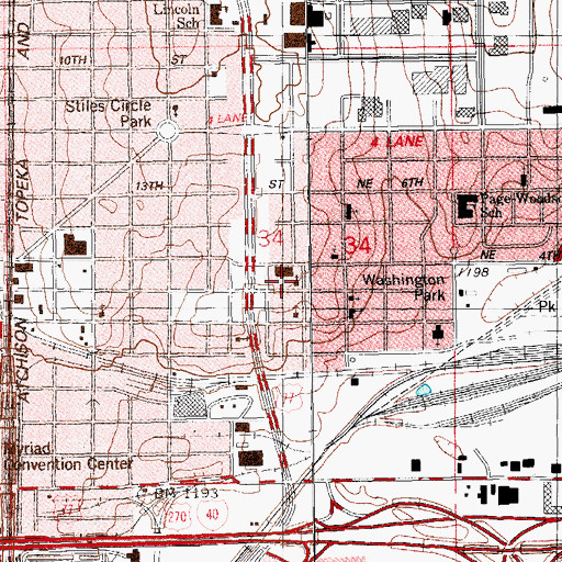 Topographic Map of Power House Church of God, OK