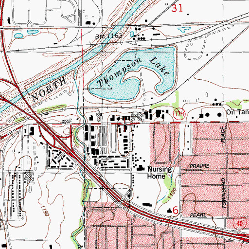 Topographic Map of Praise Assembly Ministries Center, OK