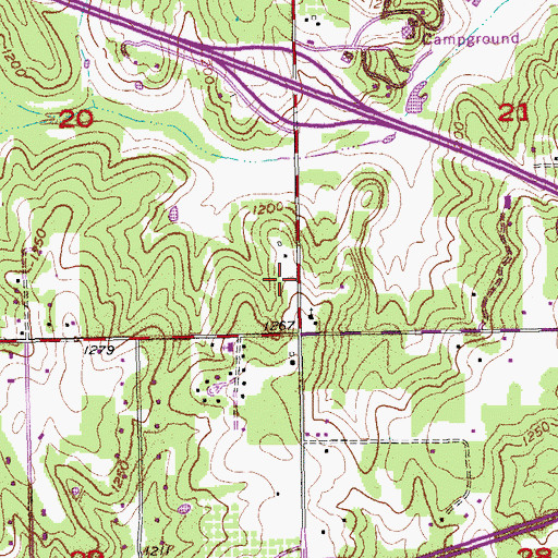 Topographic Map of Prayer of Faith World Outreach Center, OK