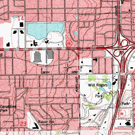 Topographic Map of Preach unto them Jesus Christ Church, OK