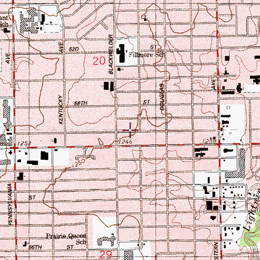 Topographic Map of Primitive Baptist Church, OK