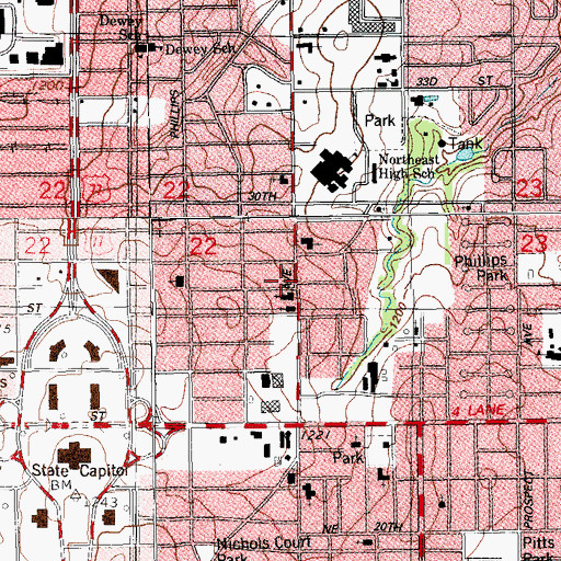 Topographic Map of Providence Church of the Nazarene, OK