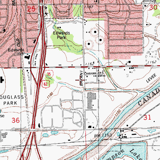 Topographic Map of Provo Memorial Baptist Church, OK