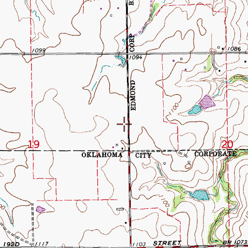Topographic Map of Quail Springs United Methodist Church, OK