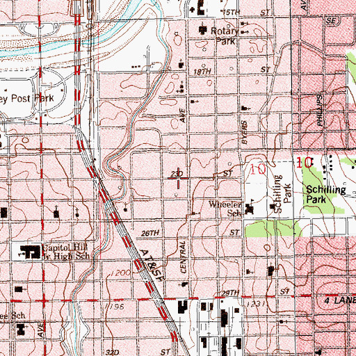 Topographic Map of Quakers-Oklahoma City Meeting Center, OK