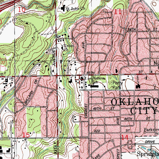 Topographic Map of Quayle United Methodist Church, OK