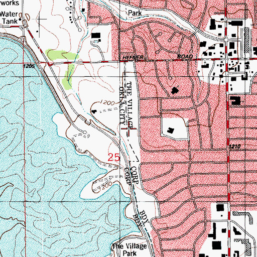 Topographic Map of Queen of Angels Chapel, OK