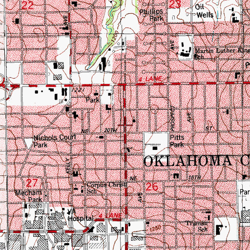 Topographic Map of Rainbow Church of God-Christ, OK