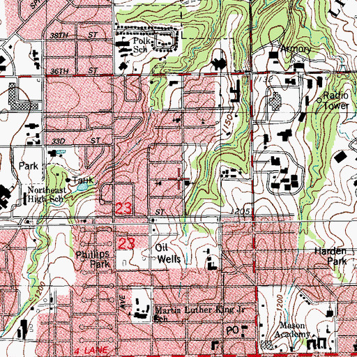 Topographic Map of Reach Out Outreach Center, OK