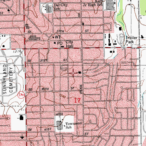 Topographic Map of Reorganized Church of Jesus Christ of Latter Day Saints, OK